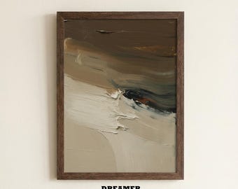 Abstract Neutral Painting, Minimalist Wall Art, Beige Brown Abstract Print, Modern Textured Artwork