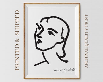 Matisse Woman Portrait Sketch Print, Matisse Poster, Abstract Woman Figure Art, French Wall Art, Henri Matisse Female Wall Art, Matisse Line