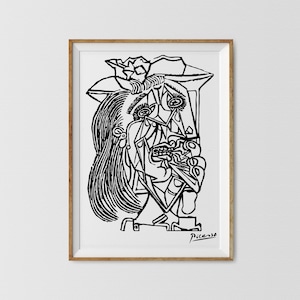 Picasso Woman Silhouette Print: Modern Line Art (Digital Download)