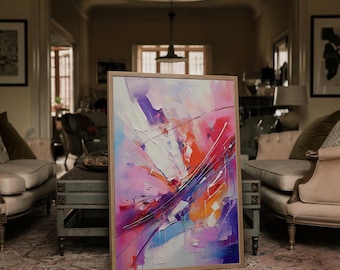 Colorful Abstract Brush Stroke Art Print (Digital Download)