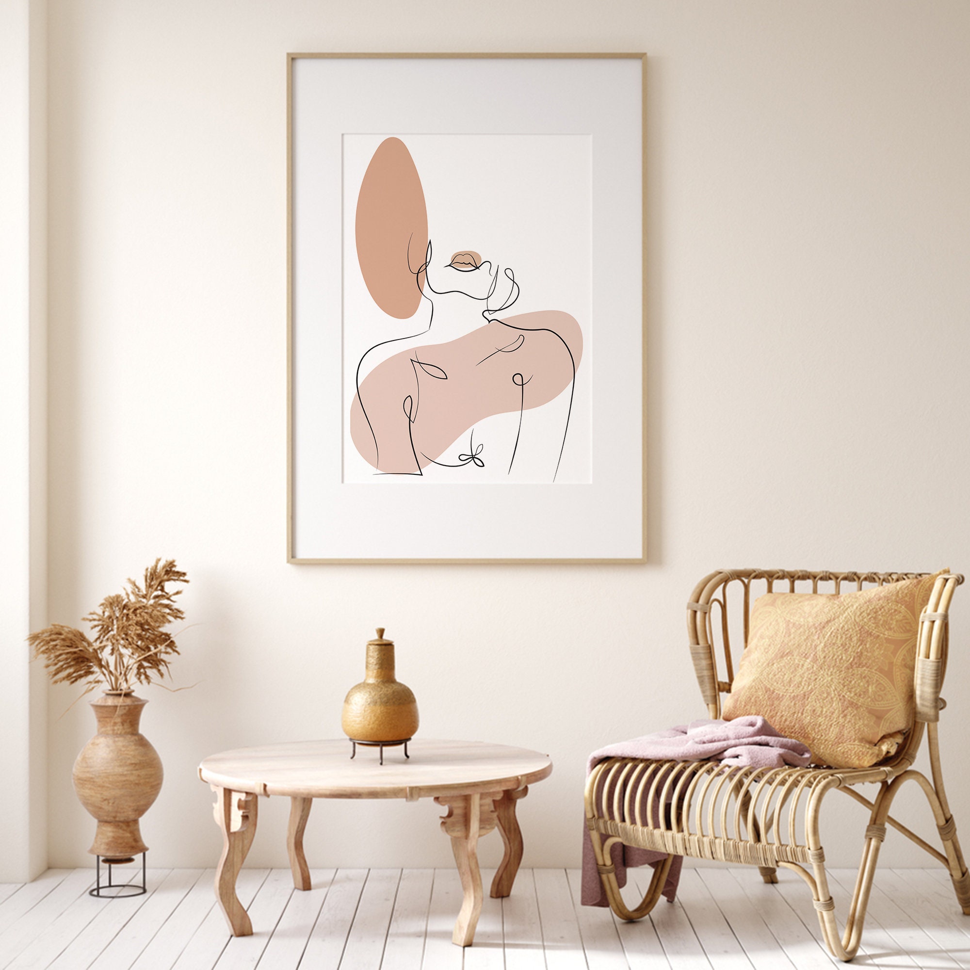 Abstract Woman Print Line Art Female Face Printable Female Etsy