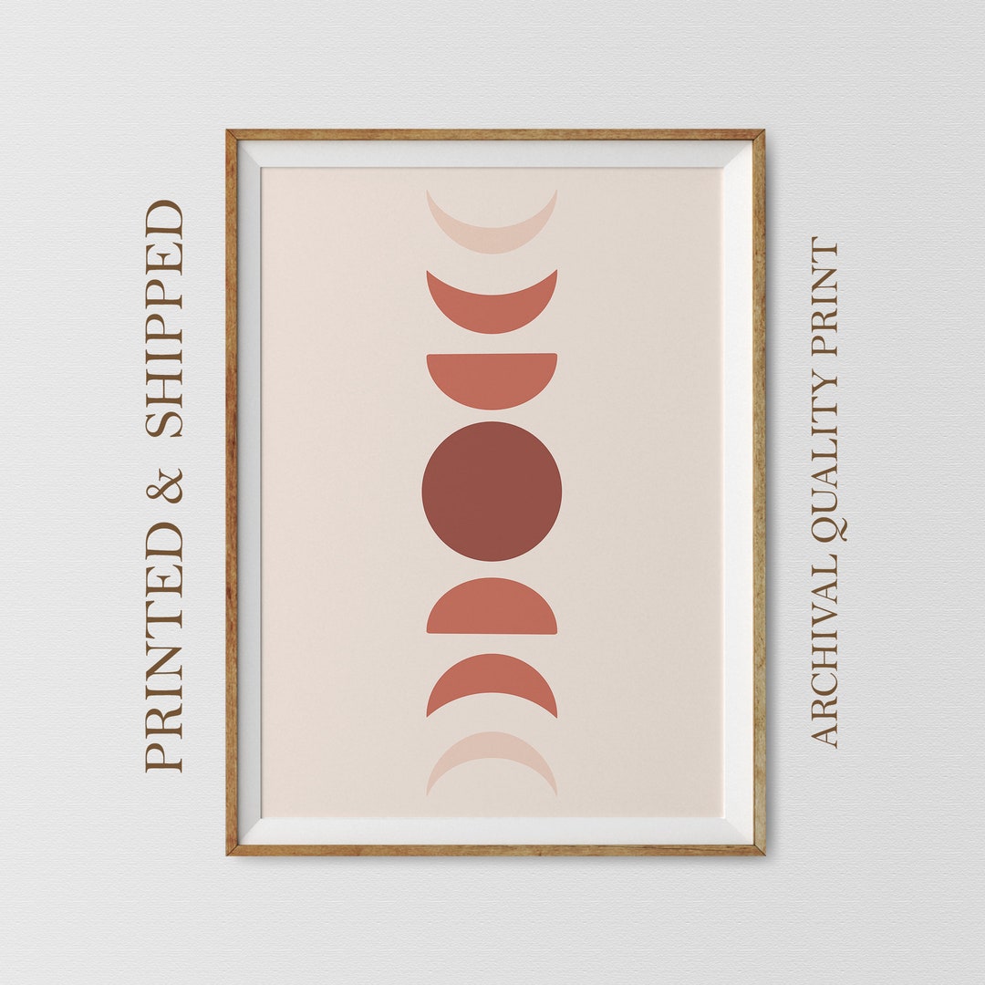 Moon Phases Art Print: Terracotta Beige Boho Wall Decor - Etsy