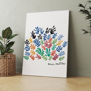 Henri Matisse Canvas Print: Colorful Leaf Cutouts, Minimalist Wall Art