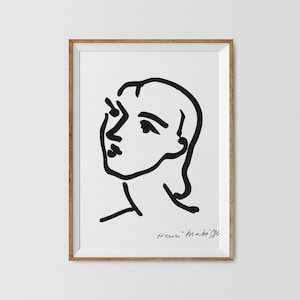 Henri Matisse Woman Sketch Art Print: Black and White Portrait (Digital Download)
