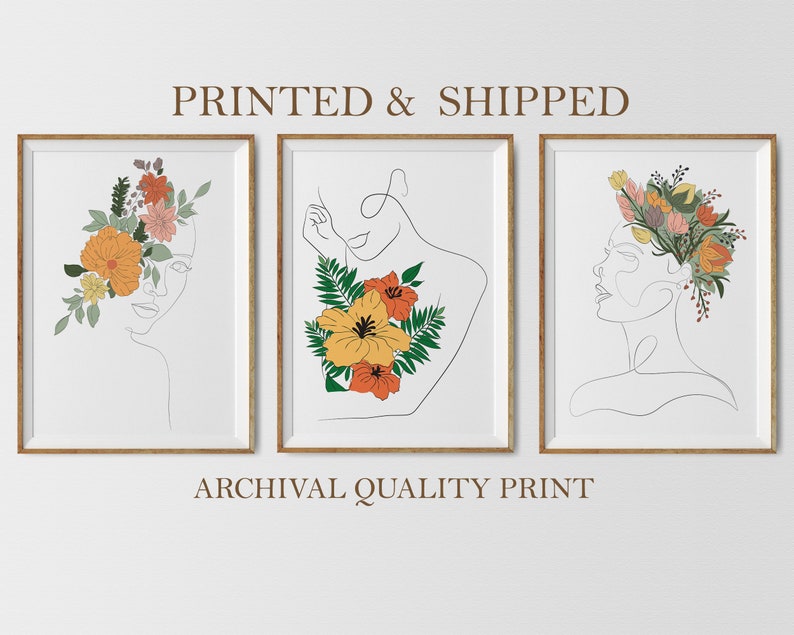 Set of 3 Minimalist Line Art, Woman Drawing Art Print, Female Line Art ...