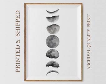 Moon Phases Art Print: Minimalist Celestial Wall Decor