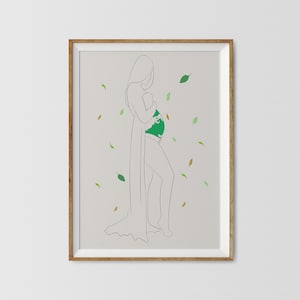 Schwangere Frau Line Art Print: Mutterschaft Poster (Digital Download)