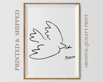Picasso Dove Print: Minimalist Line Art, Pablo Picasso