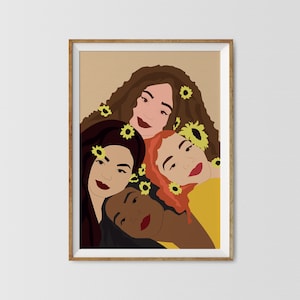 Impression féministe Girl Power, art féministe pour chambre d&#39;enfant, autonomisation des femmes, illustration d&#39;art mural féministe, art féminin fort, impression fraternité