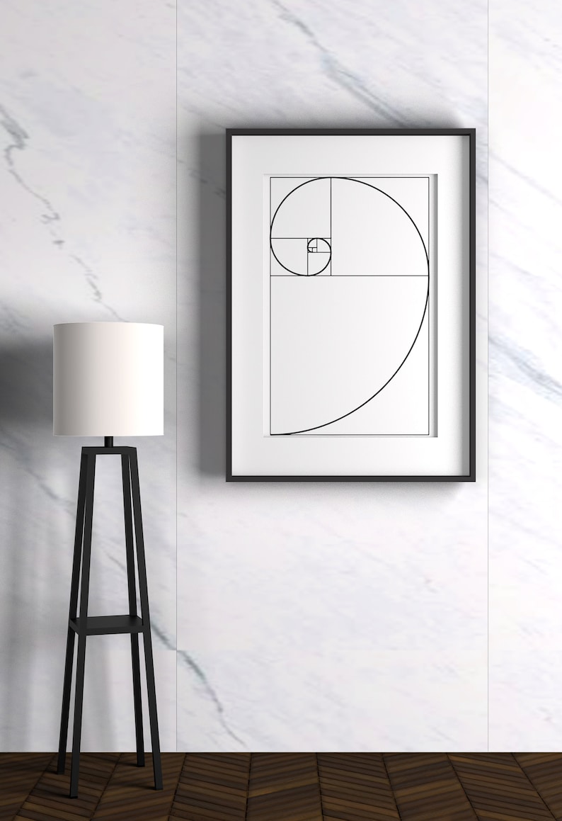 Golden Ratio Line Wall Art Geometric Printable Fibonacci - Etsy