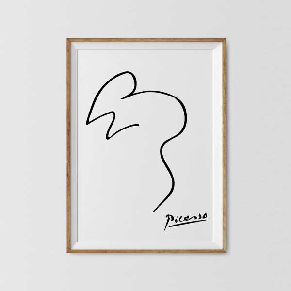 Pablo Picasso Maus One Line Print, Animal Print, Picasso Line Wand Kunst Poster, Minimal Kinderzimmer Einfache Maus Poster, Kid Animal Decor Art