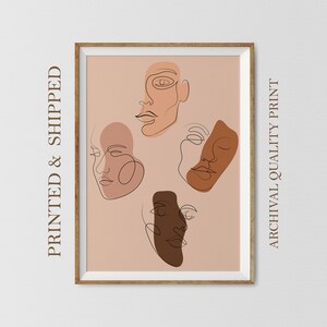 Black Lives Matter Print, Empowered Female Print, Equality Line Print, Diversity Art, Sisterhood Art, One Line Art, Unity Wall Art, Peace