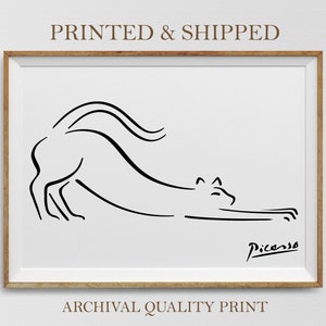 Picasso Cat Sketch Wall Art, Picasso Animals Line Art, Picasso Exhibition Poster, Line Cat Poster, Pablo Picasso Minimalist One Line Drawing