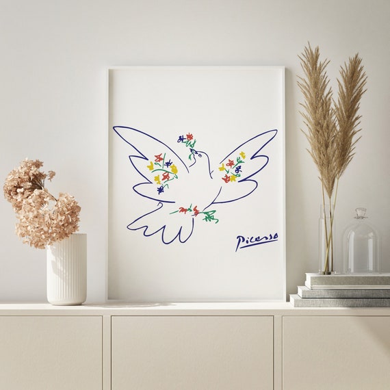 Picasso Friedenstaube druckbare, Picasso Taube Wandkunst, Picasso Taube  Poster, Pablo Picasso Strichzeichnung, moderne minimalistische Kunst,  Taubenkunst -  Österreich
