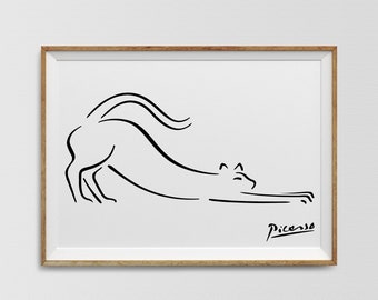 Picasso Cat Wall Art, Picasso Animal Print, Pablo Picasso Sketch Print, Minimalist Art, Pablo Picasso Cat Drawing Print, Picasso Poster