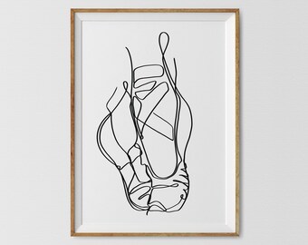 Lámina artística de bailarinas: Decoración minimalista para habitación infantil (descarga digital)