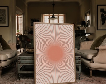 Boho Sunrise Art Print: Mid Century Modern Sunburst (Digital Download)