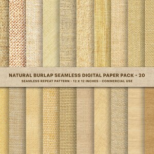 Jute Texture Burlap Digital Paper Background, Sack Cloth Fabric Digital Textured Paper, Linen digital Earthy printable Seamless Papers - 20