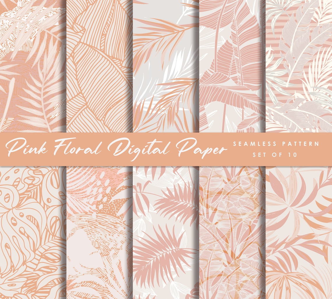 Floral Digital Paper Pack: Bohemian Seamless Patterns (digital Download ...