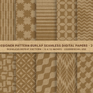 Patterned Burlap Fabric Texture Digital Paper: Earthy Neutral Tone Jute ...