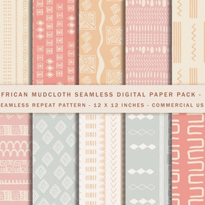 10 Boho Seamless Digital Paper Pack, Boho Scrapbook Paper, Boho Backgrounds, Commercial Use Digital Paper, Boho Patterns, Cute Boho print