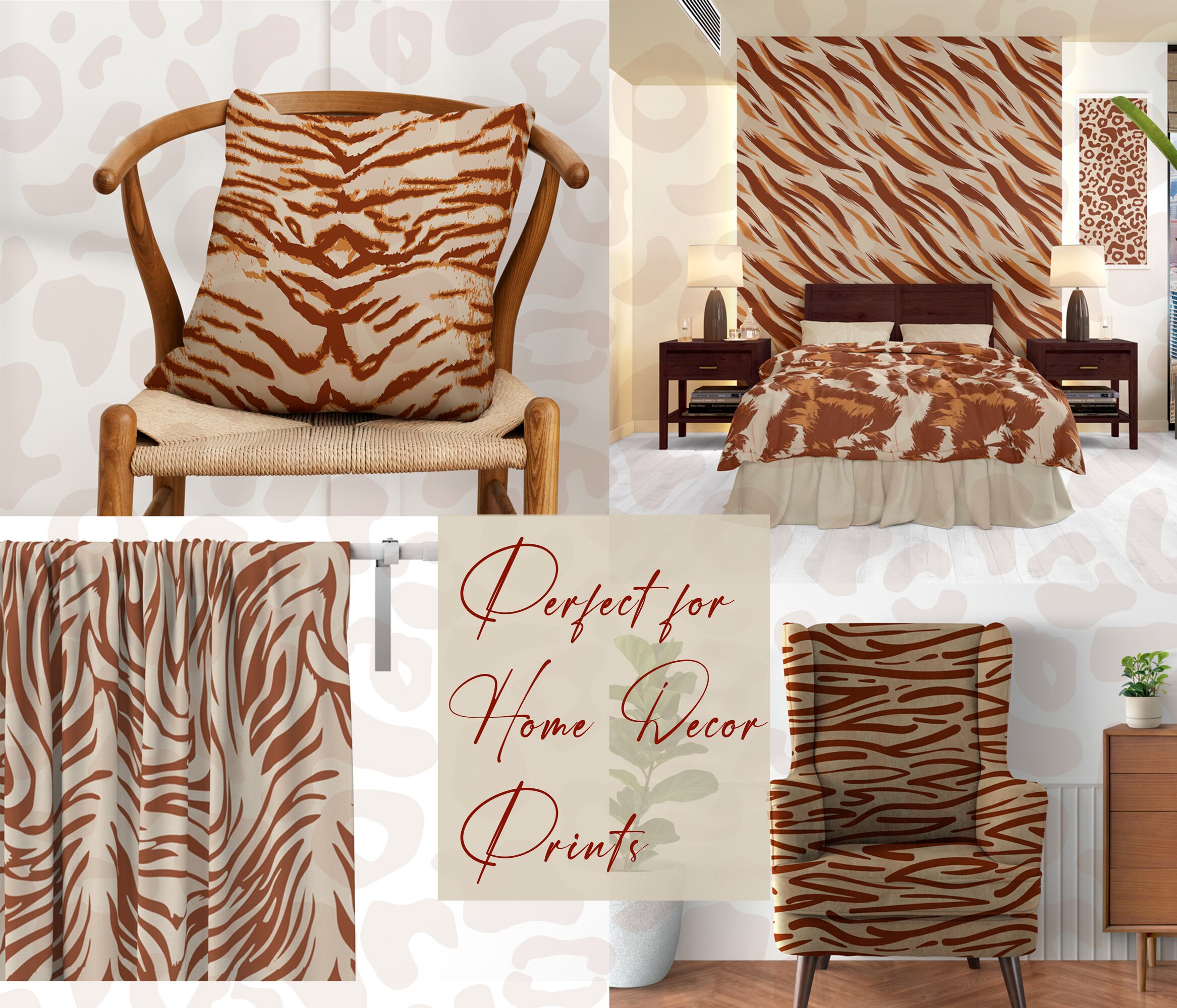 Animal Print Digital Paper – 10 Seamless Leopard, Tiger & Zebra Skin ...
