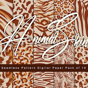 Carta digitale stampa animalier, leopardo, zebra, stampa ghepardo, giraffa, tigre, sfondo, carta stampabile, modello senza SVG, PNG, bundle