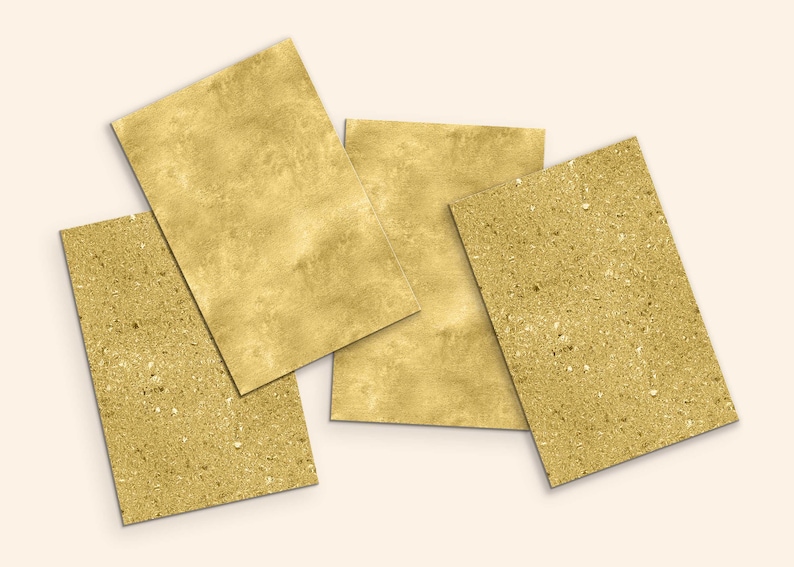 Gold Textures Digital Paper Pack, Glitter Foil Metallic Seamless ...