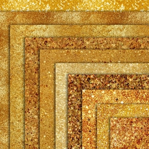100 Luxury Gold Digital Paper Pack, Metallic Glitter Foil Textures (12x12 inches) image 9