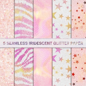 Seamless Luxury Iridescent Glitter Party Digital Papers, Unicorn Mermaid Glitter, Printable Paper, Sublimation background - Commercial Use
