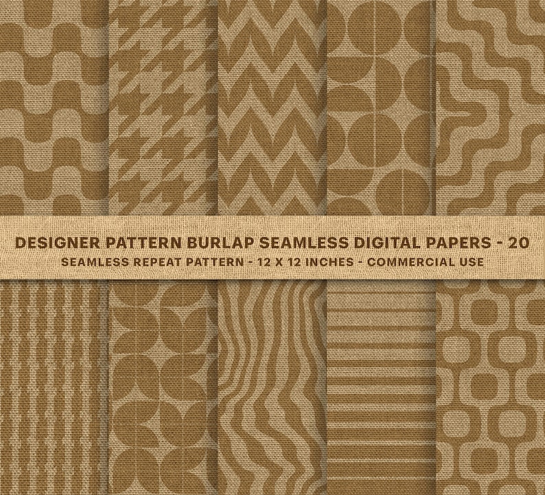 Patterned Burlap Fabric Texture Digital Paper: Earthy Neutral Tone Jute ...