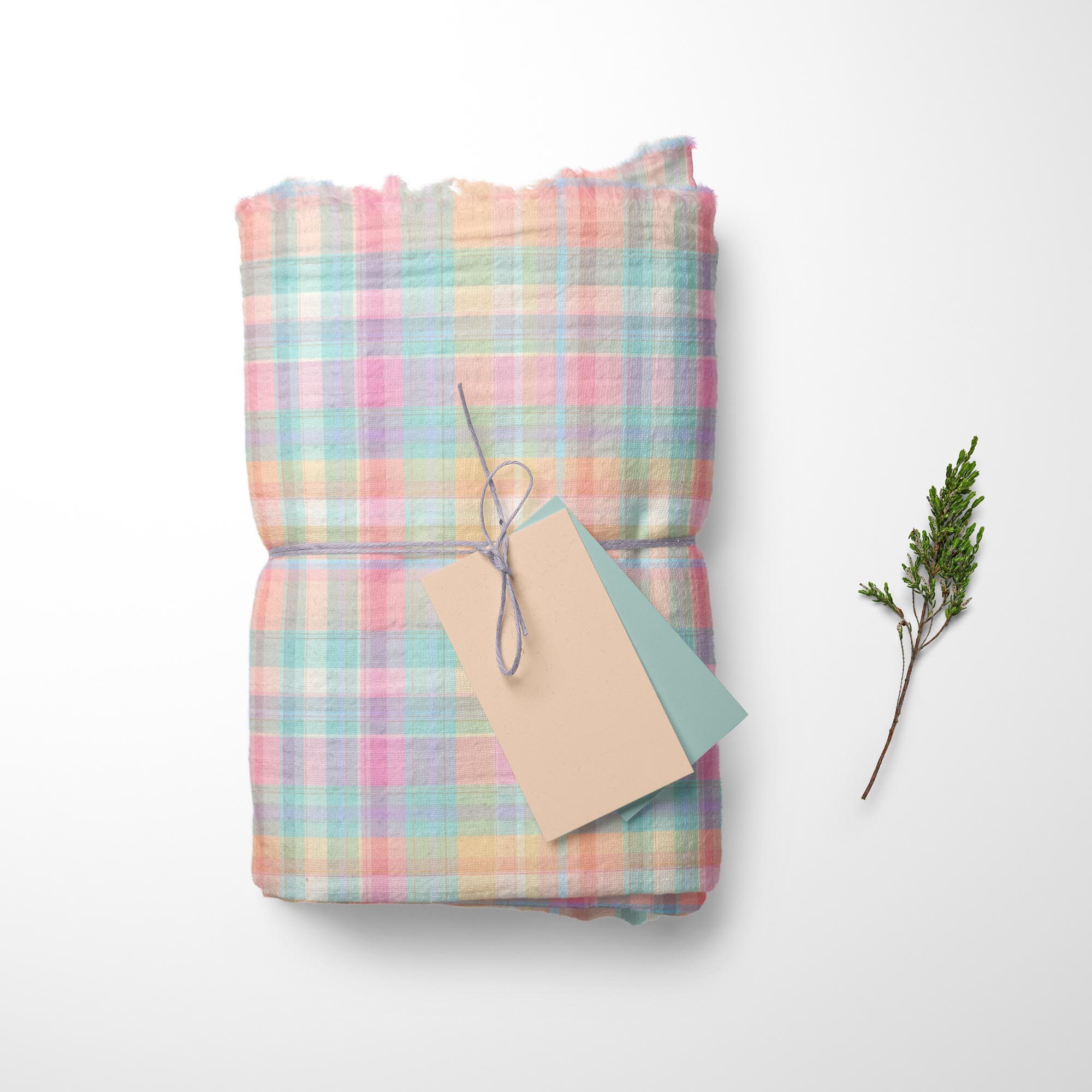 Pastel Rainbow Plaid Seamless Paper, Spring Summer Digital Download ...
