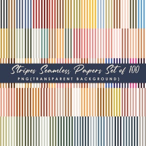 Stripes Digital Paper Pack Instant Download Scrapbook Paper, stripes seamless pattern, seamless repeat file - 100 printable papers