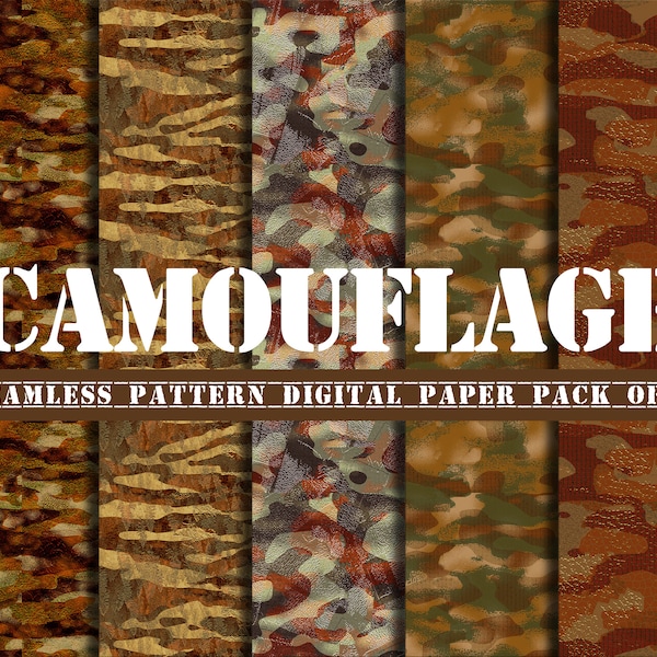 Impression numérique de camouflage,  fichier sans couture, papier numérique sans couture, Camo Design, papier de scrapbooking numérique - 5