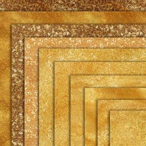 May include: A digital paper pack with 10 different gold textured backgrounds. The backgrounds have a subtle sparkle effect.