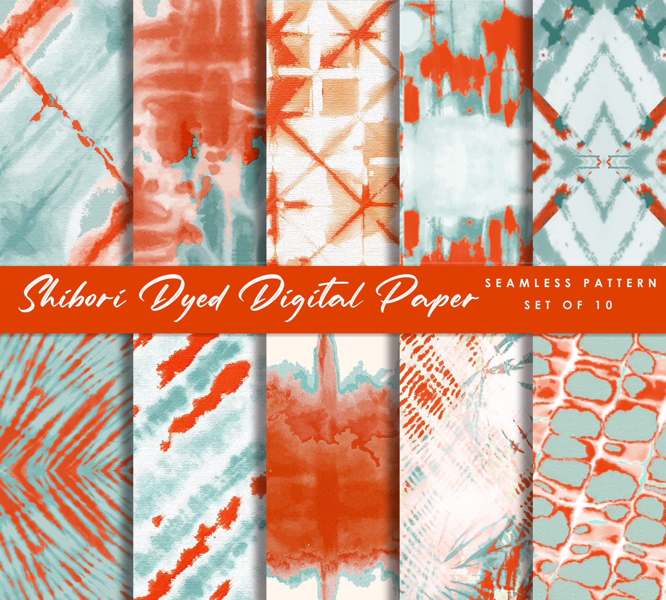 Teal Orange Tiedye Swirl Digital Paper Background Texture Turquoise Tie-dye  PNG Texture Instant Digital Download Files 
