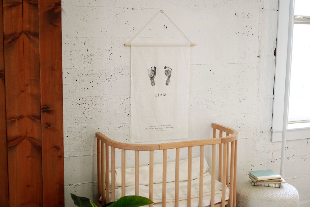 Photo inspiration: Picture Idea: Nursery Decor Baby Footprint Sign Custom Nursery Sign Footprint