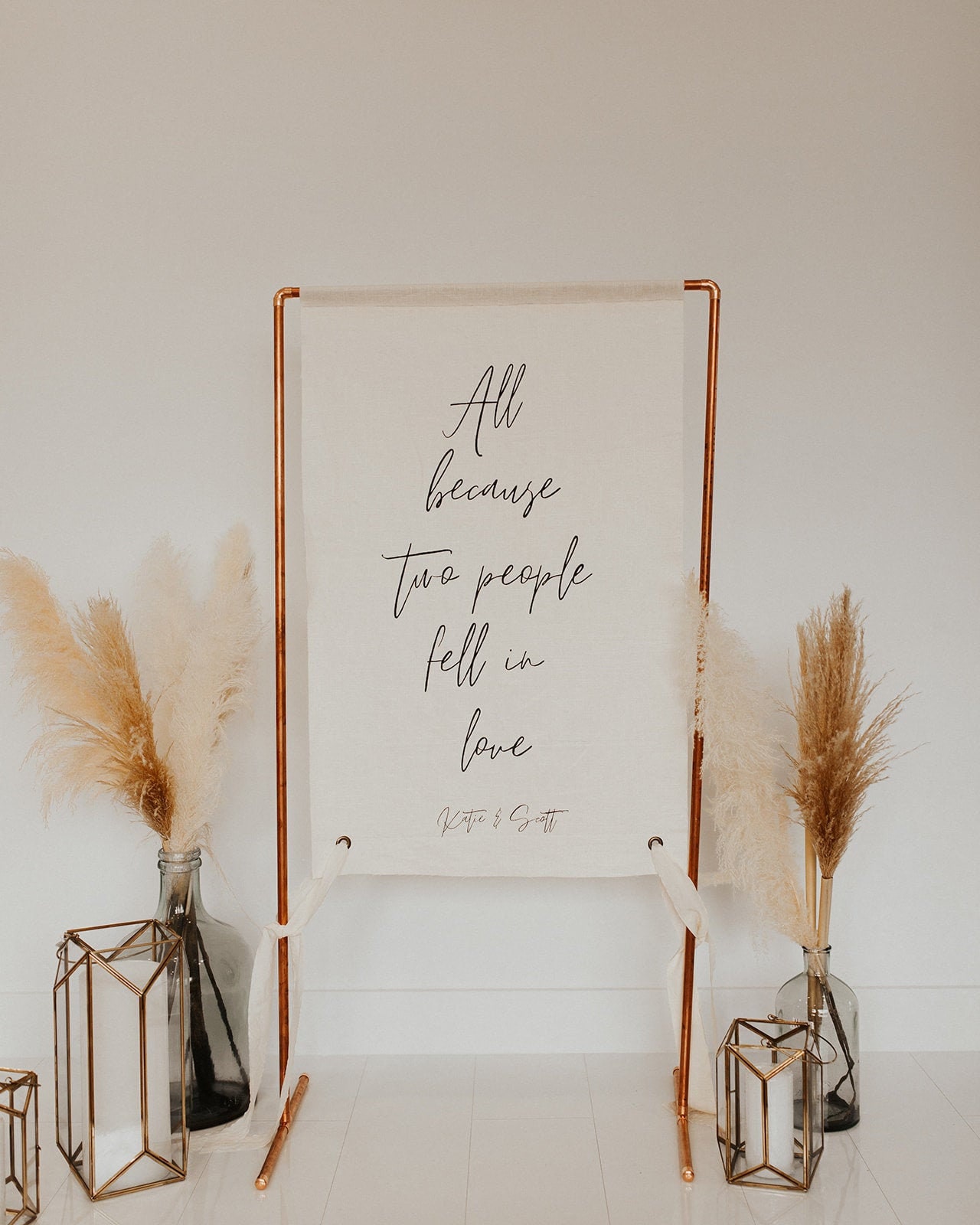 Copper Stand Welcome Sign, Wedding Bar Stand, Seating Chart Stand 