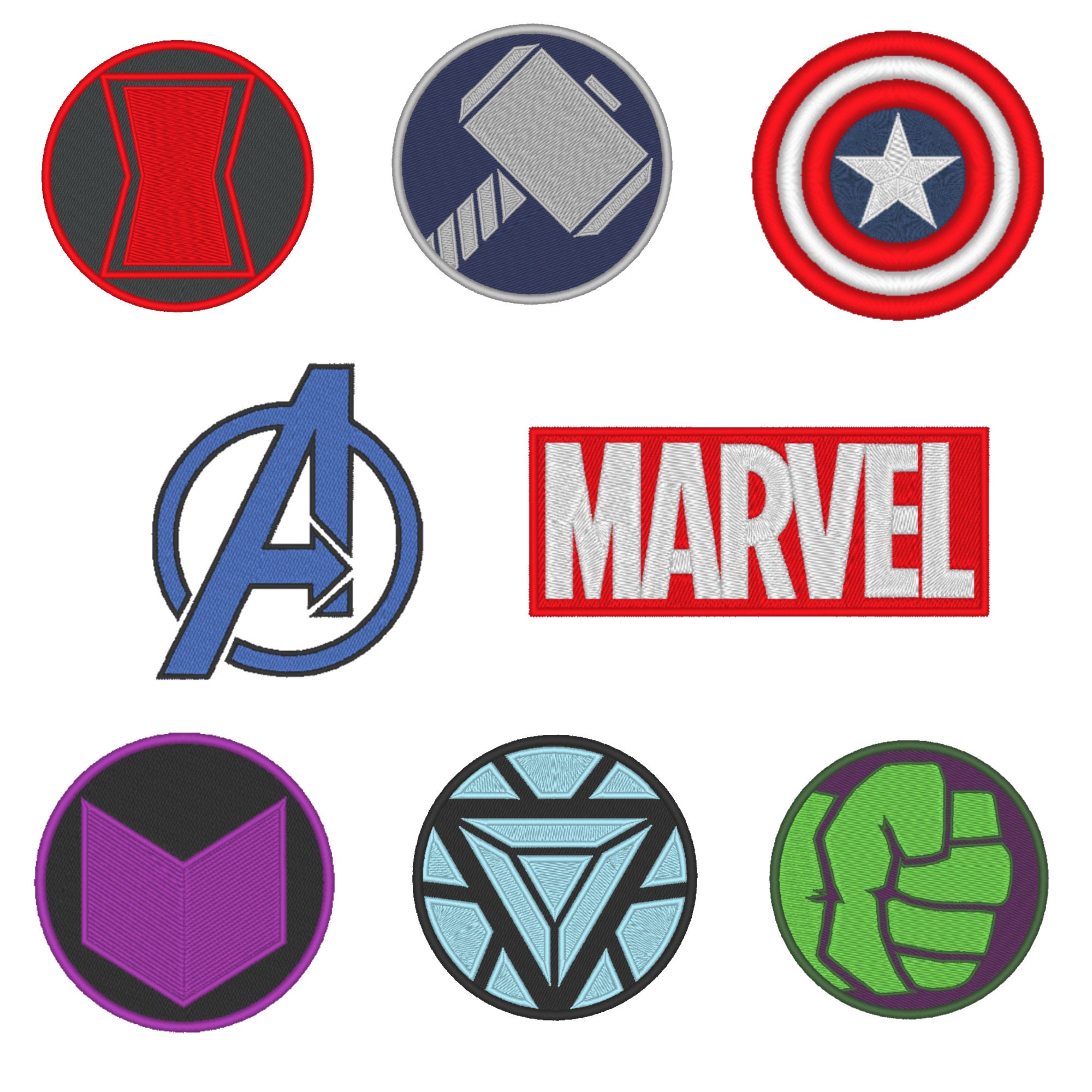 Marvel Pack Avengers Patch Design for Machine Embroidery | Etsy