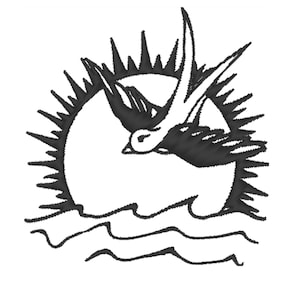 Sparrow Tattoo - Pirates of the Caribbean Patch Design for Machine Embroidery
