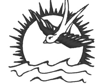 Sparrow Tattoo - Pirates of the Caribbean Patch Design for Machine Embroidery