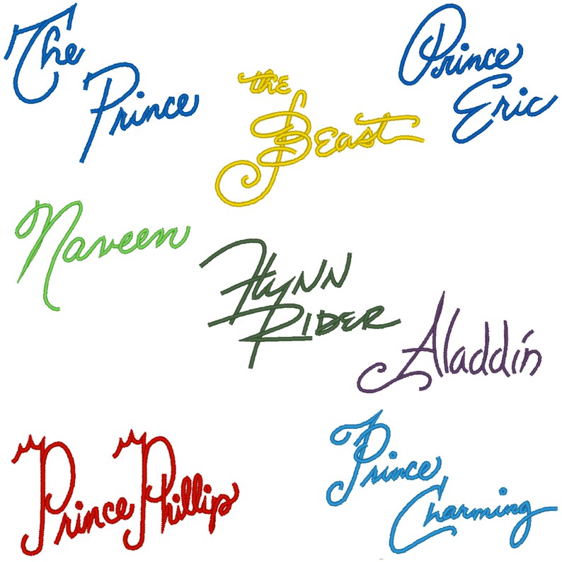 Prince Pack - Autograph Design for Machine Embroidery Prince Pack - Autograph Design for Machine Embroidery