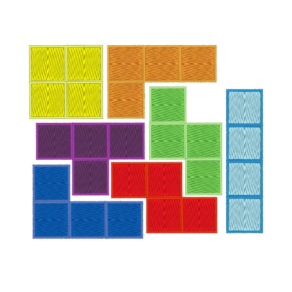 Block Pack - Tetris Patch Design for Machine Embroidery