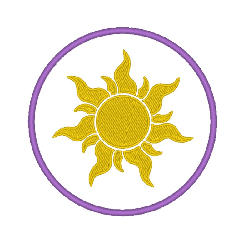Download Tangled Sun Patch Design for Machine Embroidery | Etsy
