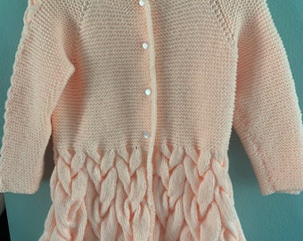 handmade sweater, handknit cardigan, toddler girl,