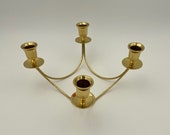 Vintage Brass Candelabra Holds 4 Candlesticks