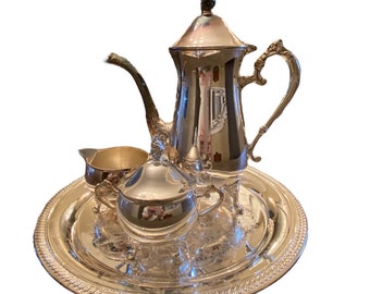 Serveringsset för te/kaffe i silver