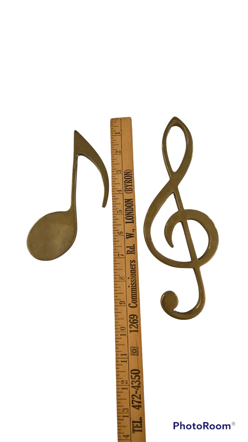 Solid Brass Music Notes. Vintage Home Decor. Etsy