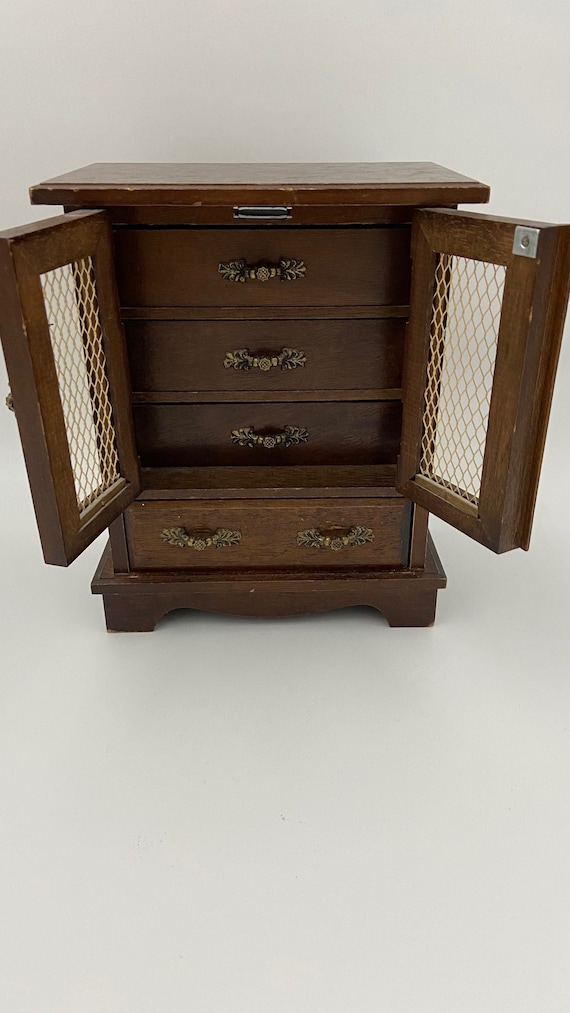 Wire Cabinet Jewellery Box With Musical Drawers. - image 2