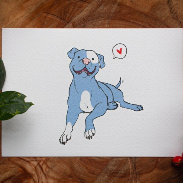 I Love You! · Happy Dog Postcard